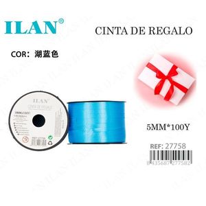 Il nastro regalo da 5 mm x 100Y di colore blu lago per confezioni - Product Image 1