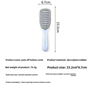 Peigne auto-nettoyant à poils longs et côtelés pour <span class=keywords><strong>coiffure</strong></span>, massage et démêlage à sec - Product Image 2