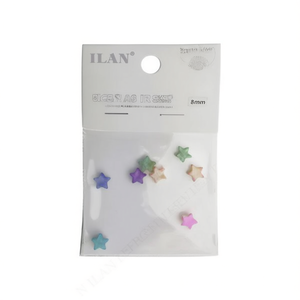 Perline a forma di conchiglia Ilan da 8 mm, stella multicolore, per artigianato, creazione di gioielli fai da te - Product Image 1