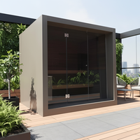 Ruang Sauna Mini Kubus Listrik 4 Orang untuk Luar Ruangan, Desain Modern Kayu Solid Prefabrikasi untuk Penggunaan di Gym & Villa