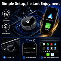 Adaptador Inalámbrico 2 en 1 para CarPlay y Android Auto, 5.4, WiFi de Doble Banda 2.4G/5G, Dongle para Auto Plug & Play, Actualización OTA