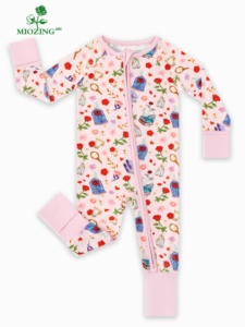 Miozing 2026 Romper Bayi Premium Bermotif Mawar Terbaru Semua Musim 180gsm Bahan Bambu Lembut Ritsleting Ganda Bernapas Grosir Pakaian Bayi - Product Image 2