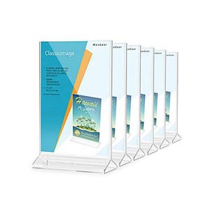 Portacarteles Acrílico Renjie A6 con Inserto de Papel, Soporte Vertical en Forma de T, Negro, Doble Cara, para Exhibición de Menús en Mesa para Comercios Minoristas - Product Image 2