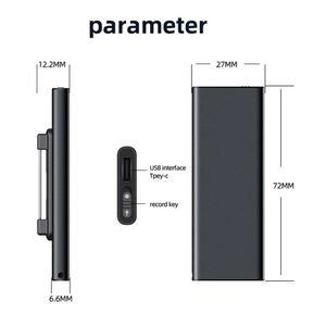 Enregistreur vocal discret personnalisé pour poitrine, rechargeable par USB, enregistrement à une touche, idéal pour réunions et cours, gadget audio discret - Product Image 2