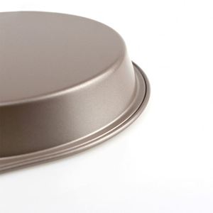 Plateau de cuisson rond antiadhésif en acier au carbone avec poignée, couleur or, empilable, pour four, idéal pour les biscuits et la pizza, vente en gros sur mesure - Product Image 3