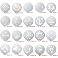 Pochoir à café en acier inoxydable 304 pour latte art, design moderne et minimaliste, forme irrégulière, motif épaissi pour mousse de café