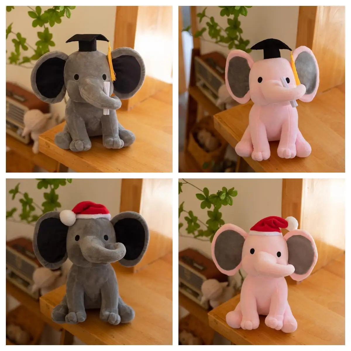 10 Zoll Verkaufsschlager mehrfarbig niedlicher weicher Plüsch-Elefant gefüllte Tiere Kindergeschenke Kinderspielzeug