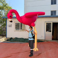Costume gonflable de flamant rose portable, en tissu Oxford léger, accessoire interactif pour performance en parc à thème ou défilé de rue