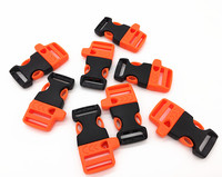 3/4 "Orange Boucle de Sifflet En Plastique Durable de Camping En Plein Air Survie Rapide Boucles de Sifflet pour Bracelets En Paracorde