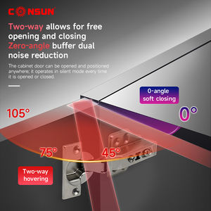 Петли Consun Hardware 2D/3D с автоматическим самозакрыванием и регулировкой для кухонных шкафов, гидравлические, из нержавеющей стали, с плавным закрыванием, для мебели - Product Image 3