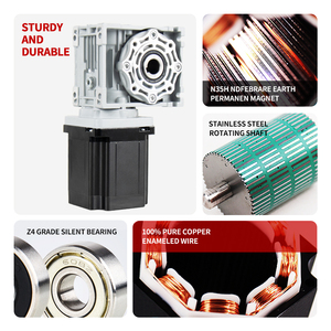86byg100 Hybrid động cơ bước rv40 Worm Gear <span class=keywords><strong>Reducer</strong></span> tùy chỉnh ODM cho mô-men xoắn cao tốc độ thấp tự động hóa Tỷ lệ giảm 5 100 - Product Image 5