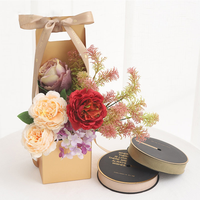 Boîte à fleurs personnalisée avec Logo imprimé, emballage de Bouquet de fleurs colorées, boîte en carton