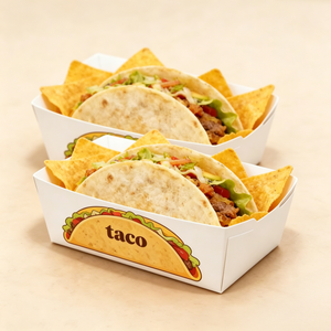 Bandejas de Papel Desechables para Alimentos, Resistentes a la Grasa, para Tacos, Nachos, Comida Mexicana, Comida para Llevar, Contenedor de Comida Rápida - Product Image 1