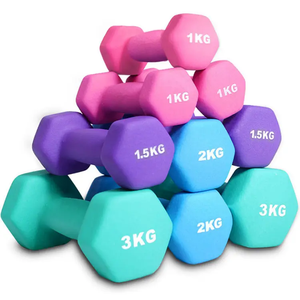 Manubrio sportivo da donna con manubrio colorato a mano esagonale Set manubrio immerso <span class=keywords><strong>in</strong></span> <span class=keywords><strong>vinile</strong></span> - Product Image 1