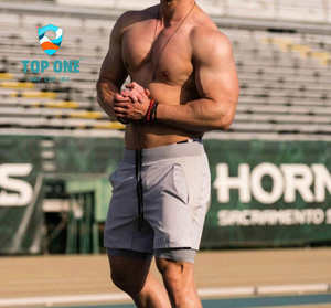 TopOne, precio de fábrica, nueva tendencia, pantalones cortos de talla grande para hombre, pantalones cortos de entrenamiento de malla de secado rápido para correr - Product Image 5