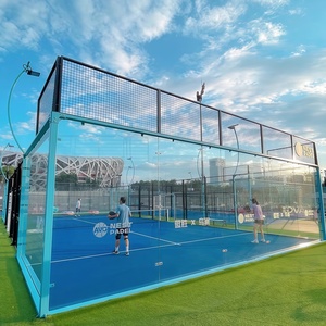 Pista de Pádel Panorámica de <span class=keywords><strong>Vidrio</strong></span> Templado con Estructura de Acero de Alta Calidad Personalizada, Pista de Pádel Profesional para Interiores y Exteriores - Product Image 4