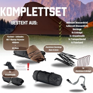 <span class=keywords><strong>Tenda</strong></span> per 1 Persona per <span class=keywords><strong>Campeggio</strong></span>, Escursionismo, <span class=keywords><strong>Montagna</strong></span>, Caccia, Backpacking, 4 Stagioni, Resistente al Vento, Antipioggia e Impermeabile - Product Image 6