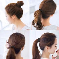 Chouchou pour cheveux d'école Boucles de cheveux noires élastiques classiques pour étudiants Supports de cheveux fiables