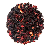 Thé en gros saveur crème et rhum, thé aux fruits et fleurs saveur myrtille et raisin, thé aux fruits personnalisé