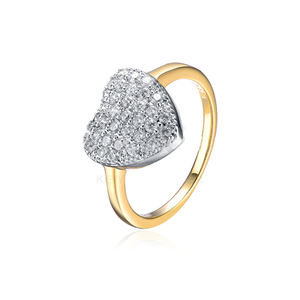Keiyue nuovo cuore pave design in pietra signore oro anelli da dito disegno gioielli all'ingrosso per le donne in bangladesh - Product Image 1
