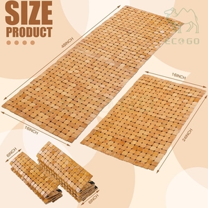 Alfombra de <span class=keywords><strong>Baño</strong></span> de Bambú de 2 Piezas de Secado Rápido <span class=keywords><strong>para</strong></span> Piscina y Spa, con Base Antideslizante - Product Image 2