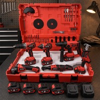 Kit d'outils électriques sans fil professionnel SADISCordless 6 en 1 comprenant perceuse, clé à chocs, meuleuse d'angle, marteau, scie à chaîne, batterie 18V