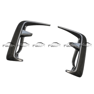 M-Style Carbon Front Bumper Fins Canards Fog Light Eyelids Cover Air Vent <b>Splitter</b> for Honda Civic 11TH FL5 Type R 2022-2023 - Product Image 2