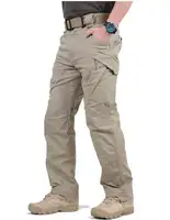 Calças cáqui militares táticas, calças estilo cargo de alta qualidade, feitas sob encomenda, para uso externo, 6 bolsos, calças empilhadas para homens