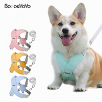 Harnais et laisse pour chien de luxe personnalisés avec logo, réfléchissants, ajustables, respirants, en maille douce, pour chiots de petite et grande taille