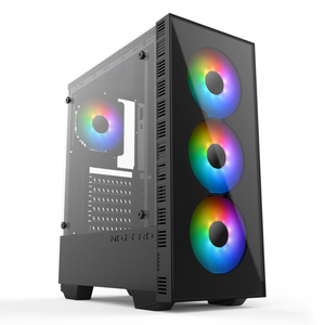 2023 New Design ATX Gaming Computer Case OEM Mid Tower With Cooling Fan Glass Window ARGB Rainbow Case