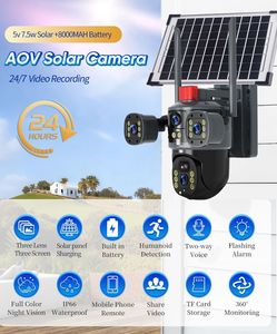 AOV V380 24/7 AI-Powered 12MP 3 Lens 4G Sim Card Outdoor Network 360 PTZ <span class=keywords><strong>IP</strong></span> CCTV <span class=keywords><strong>Camera</strong></span> Wireless WIFI Solar Night CMOS <span class=keywords><strong>Cloud</strong></span> - Product Image 2