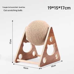Balle à gratter pour chat en forme de triangle, écologique, en corde de sisal durable, jouet pour chat, structure d'escalade pour chats d'intérieur - Product Image 2