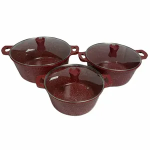 Hot Sale Pots And Pans Black Cast Iron Kitchen Ware Non Stick Cookware Set Cooking Dessini Cookware Sets