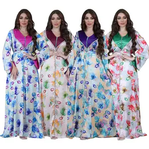 2024 neue Mode Mittlerer Osten Dubai Abaya Kleid Twist Diamant Handknopf bedrucktes Kleid muslimische Damen Kardigans Roben