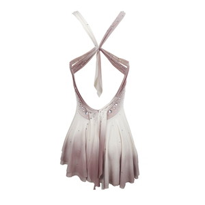 Robe de patinage <span class=keywords><strong>artistique</strong></span> pour femmes, filles, adolescentes, compétitions, enfants, justaucorps rose, cadeaux de Noël multicolores - Product Image 2