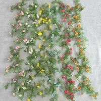 Guirlandes de fleurs artificielles en forme de marguerite, fleurs murales, décoration de Noël, guirlandes suspendues pour porte, vignes florales