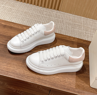 Chaussures de marche de luxe pour femmes, mocassins montants à plateforme, baskets à lacets et à enfiler, en cuir véritable, légères et amortissantes