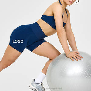 <span class=keywords><strong>Shorts</strong></span> Deportivos de Cintura Alta para Mujer, con Logotipo OEM, Elastano, Nailon, Sin Costuras, Ventilados, Personalizados, para Yoga, Gimnasio, Running - Product Image 3