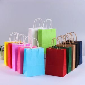 KM Paper Gift Shopping Brown White <b>Coffee</b> Gift Bag Food Packaging Sos Twist Handle Flat Handle Kraft Paper Bag - Product Image 2