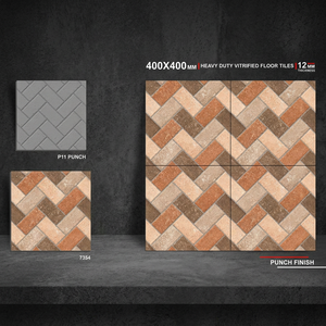 Carreaux de sol en porcelaine numérique Vistaar imperméables 40x40cm, imitation brique, antidérapants, pour salle de bain, centre commercial, extérieur - Product Image 5