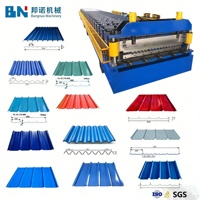 Machine de formage de tuiles de toiture en acier coloré de qualité supérieure BN Brand, largeur d'alimentation 1200 mm, certifiée CE/ISO9001, contrôlée par PLC 1