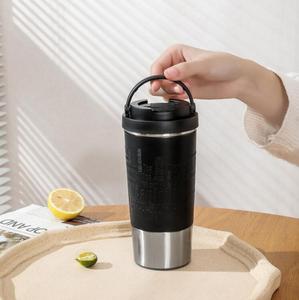 Taza mágica personalizada creativa, vaso de 450ml de doble pared de acero inoxidable 304, taza de café de succión de viaje con tapa - Product Image 5