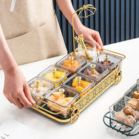 Boîte de plateau en verre créative moderne européenne pour collations bonbons aux fruits secs pour salon familial table à thé plats et assiettes