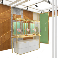 Vitrine à bijoux personnalisée Sundo Trendy, en acier inoxydable doré, éclairage LED, verre verrouillable, vitrine d'exposition de bijoux