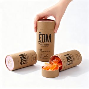 Tube Cylindrique en Carton Kraft Écologique en Gros, Boîte Ronde en Papier Kraft Brun Recyclable pour Aliments et Cadeaux - Product Image 2