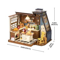 Robotime Rolife Articles de décoration de la maison DG172 Cuisine de cuisson 3D Puzzles en bois Assemblé à la main Kit de maison miniature bricolage