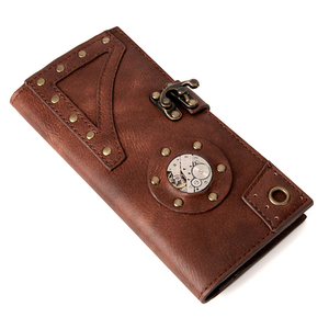 Trifold Cartera para hombre Vintage PU Cuero Cartera <span class=keywords><strong>de</strong></span> viaje Cuero para hombres Steam Punk Tarjetero - Product Image 2