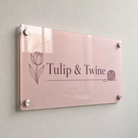 Enseigne en acrylique personnalisée avec logo sur mesure pour salon de coiffure, studio de beauté, fixation murale, impression UV, découpe laser, vente en gros