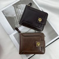 Dompet Kartu Resleting Pria Bermerek Terkenal Dompet Koin Vintage Dompet Pu