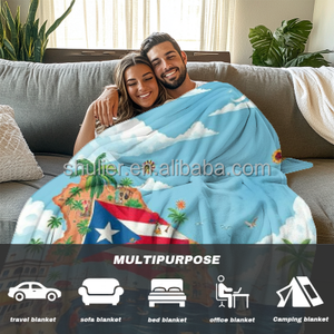 ผ้าห่มลายธงชาติเปอร์โตริโกแบบกำหนดเอง, ของที่ระลึกจากเปอร์โตริโก, ผ้าห่มนุ่มสบายสำหรับโซฟา เตียง ที่นอน และการเดินทาง - Product Image 2